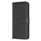 For Redmi 14C 4G Four-leaf Embossed Leather Phone Case(Black) - 3