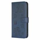 For Redmi Note 14 5G Four-leaf Embossed Leather Phone Case(Blue) - 2