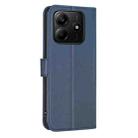 For Redmi Note 14 5G Four-leaf Embossed Leather Phone Case(Blue) - 3