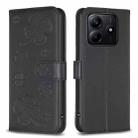 For Redmi Note 14 5G Four-leaf Embossed Leather Phone Case(Black) - 1