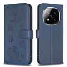 For Redmi Note 14 Pro 5G / Note 14 Pro+ 5G Four-leaf Embossed Leather Phone Case(Blue) - 1