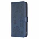 For Redmi Note 14 4G 163.25mm Four-leaf Embossed Leather Phone Case(Blue) - 2