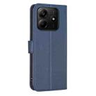 For Redmi Note 14 4G 163.25mm Four-leaf Embossed Leather Phone Case(Blue) - 3