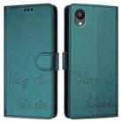 For Samsung Galaxy A04 Core / A03 Core Smile Embossing RFID Leather Phone Case(Peacock Green) - 3