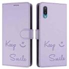 For Samsung Galaxy A02 / M02 Smile Embossing RFID Leather Phone Case(Light Purple) - 3