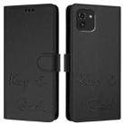 For Samsung Galaxy A03 164mm Smile Embossing RFID Leather Phone Case(Black) - 3