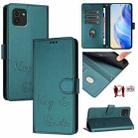 For Samsung Galaxy A03 166mm Smile Embossing RFID Leather Phone Case(Peacock Green) - 1