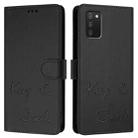 For Samsung Galaxy A03s 164mm Smile Embossing RFID Leather Phone Case(Black) - 3
