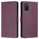For Samsung Galaxy A03s 165.8mm Smile Embossing RFID Leather Phone Case(Violet) - 3