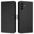 For Samsung Galaxy A13 5G / 4G / A04s Smile Embossing RFID Leather Phone Case(Black) - 3