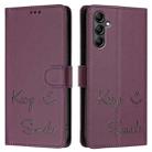 For Samsung Galaxy A15 5G / 4G Smile Embossing RFID Leather Phone Case(Violet) - 3