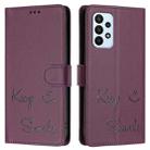 For Samsung Galaxy A23 4G / 5G / F23 5G Smile Embossing RFID Leather Phone Case(Violet) - 3