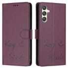 For Samsung Galaxy A24 4G Smile Embossing RFID Leather Phone Case(Violet) - 3