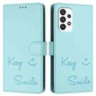 For Samsung Galaxy A33 5G Smile Embossing RFID Leather Phone Case(Mint Green) - 3