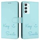 For Samsung Galaxy A35 5G Smile Embossing RFID Leather Phone Case(Mint Green) - 3