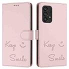 For Samsung Galaxy A53 5G Smile Embossing RFID Leather Phone Case(Pink) - 3