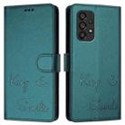 For Samsung Galaxy A53 5G Smile Embossing RFID Leather Phone Case(Peacock Green) - 3