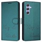 For Samsung Galaxy A54 5G Smile Embossing RFID Leather Phone Case(Peacock Green) - 3