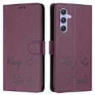 For Samsung Galaxy A54 5G Smile Embossing RFID Leather Phone Case(Violet) - 3