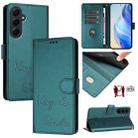 For Samsung Galaxy A55 5G Smile Embossing RFID Leather Phone Case(Peacock Green) - 1