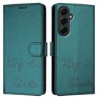 For Samsung Galaxy A55 5G Smile Embossing RFID Leather Phone Case(Peacock Green) - 3