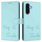For Samsung Galaxy A36 5G Smile Embossing RFID Leather Phone Case(Mint Green) - 3