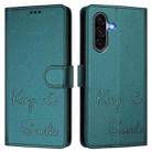 For Samsung Galaxy A56 5G Smile Embossing RFID Leather Phone Case(Peacock Green) - 3
