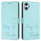 For Samsung Galaxy A07 4G Smile Embossing RFID Leather Phone Case(Mint Green) - 2