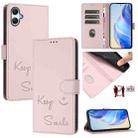 For Samsung Galaxy A07 4G Smile Embossing RFID Leather Phone Case(Pink) - 1
