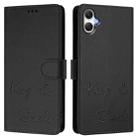 For Samsung Galaxy A07 4G Smile Embossing RFID Leather Phone Case(Black) - 2