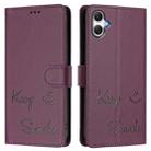 For Samsung Galaxy A07 4G Smile Embossing RFID Leather Phone Case(Violet) - 2