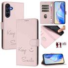 For Samsung Galaxy A17 4G Smile Embossing RFID Leather Phone Case(Pink) - 1