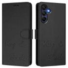 For Samsung Galaxy A17 4G Smile Embossing RFID Leather Phone Case(Black) - 2