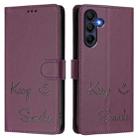 For Samsung Galaxy A17 4G Smile Embossing RFID Leather Phone Case(Violet) - 2
