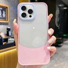 For iPhone 16 Pro Dual Color Stitching PC Hybrid TPU Phone Protective Case(Pink) - 1