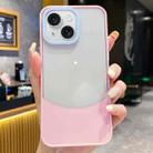 For iPhone 15 Plus Dual Color Stitching PC Hybrid TPU Phone Protective Case(Pink) - 1