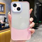 For iPhone 14 Plus Dual Color Stitching PC Hybrid TPU Phone Protective Case(Pink) - 1