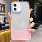 For iPhone 12 Dual Color Stitching PC Hybrid TPU Phone Protective Case(Pink) - 1