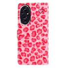 For Honor 200 3D Pattern Leather Phone Case(Pink Leopard Print) - 3