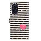 For Honor 200 3D Pattern Leather Phone Case(Striped Heart) - 3