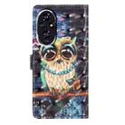 For Honor 200 3D Pattern Leather Phone Case(Big-eyed owl) - 3