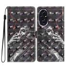 For Honor 200 3D Pattern Leather Phone Case(Skull) - 1