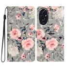 For Honor 200 3D Pattern Leather Phone Case(Gray Base Flower) - 1