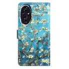 For Honor 200 3D Pattern Leather Phone Case(Blue Base Apricot Flower) - 3