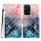 For Honor 200 Lite Global 3D Pattern Leather Phone Case(3D Pink Blue Marble) - 1