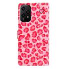 For Honor 200 Lite Global 3D Pattern Leather Phone Case(Pink Leopard Print) - 3