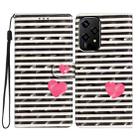 For Honor 200 Lite Global 3D Pattern Leather Phone Case(Striped Heart) - 1