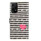 For Honor 200 Lite Global 3D Pattern Leather Phone Case(Striped Heart) - 3