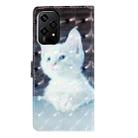 For Honor 200 Lite Global 3D Pattern Leather Phone Case(White Cat) - 3