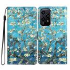 For Honor 200 Lite Global 3D Pattern Leather Phone Case(Blue Base Apricot Flower) - 1